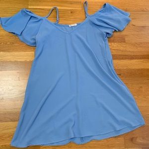 Blue off the shoulder dress
